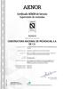 Certificado AENOR
